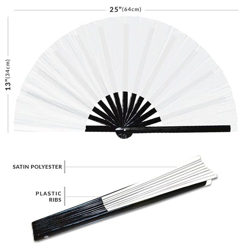 13inch Sublimation Clackfan Blank Fabric Folding Hand Fan Chinese Tai Chi Fan Clack fan