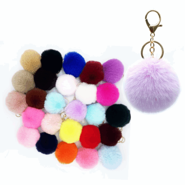 Pom Pom Decor KeyChains Fluffy Faux Fur Ball Bag Hanging Pendant