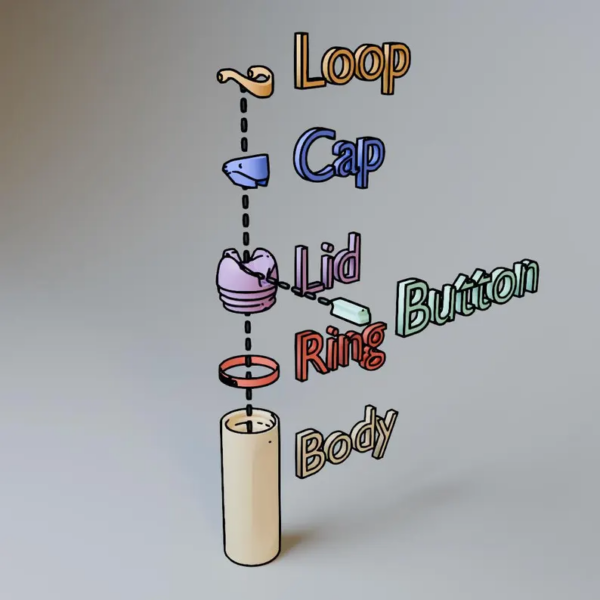 diagram-of-mini-owala-keychain-water-bottle-lip-balm-holder-keychain