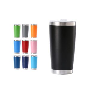 20oz Powder Coated Colorful Stainless Steel Double Wall Tumbler with Slide Lid