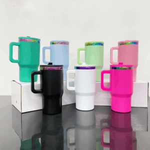 display-of-20oz-rainbow-plated-powder-coated-macaron-travel-mug-with-flip-straw