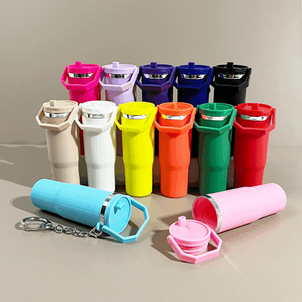 Mini Keychain Cup 30oz Travel Tumbler Keychain Balm Holder