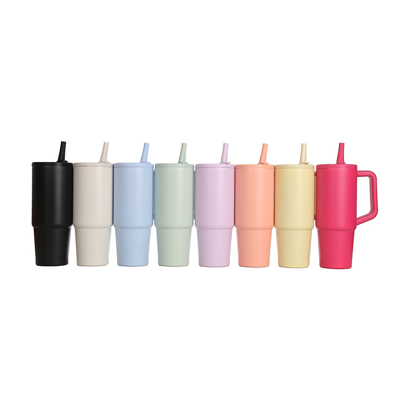 display-2-of-reusable-stainless-steel-water-bottle-travel-mug-with-flip-straw-lids