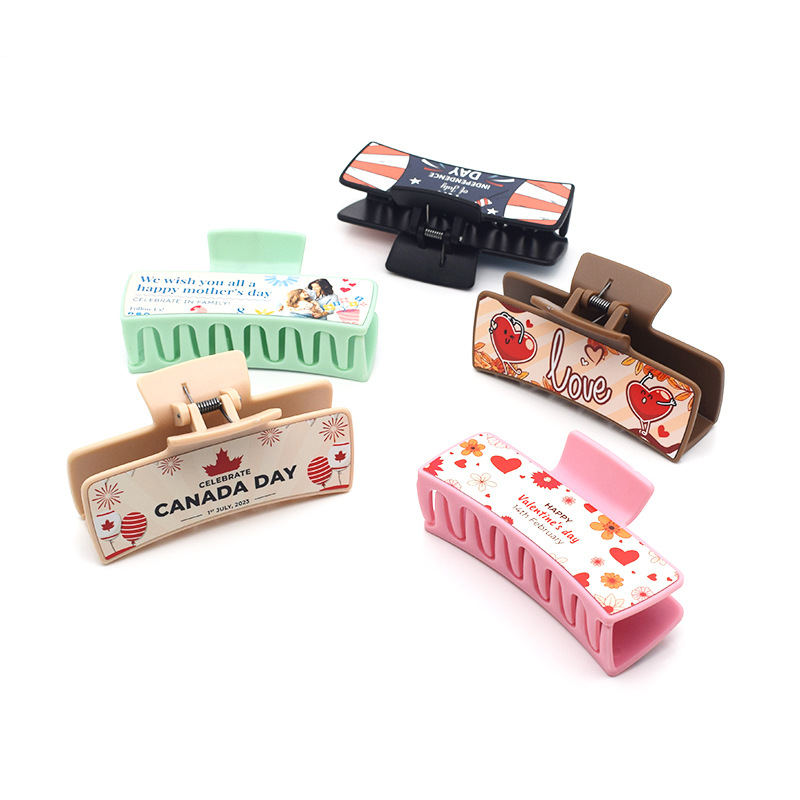 Hair Claw Clip Fashionable Sublimation Aluminum Plate Hair Clip for Women