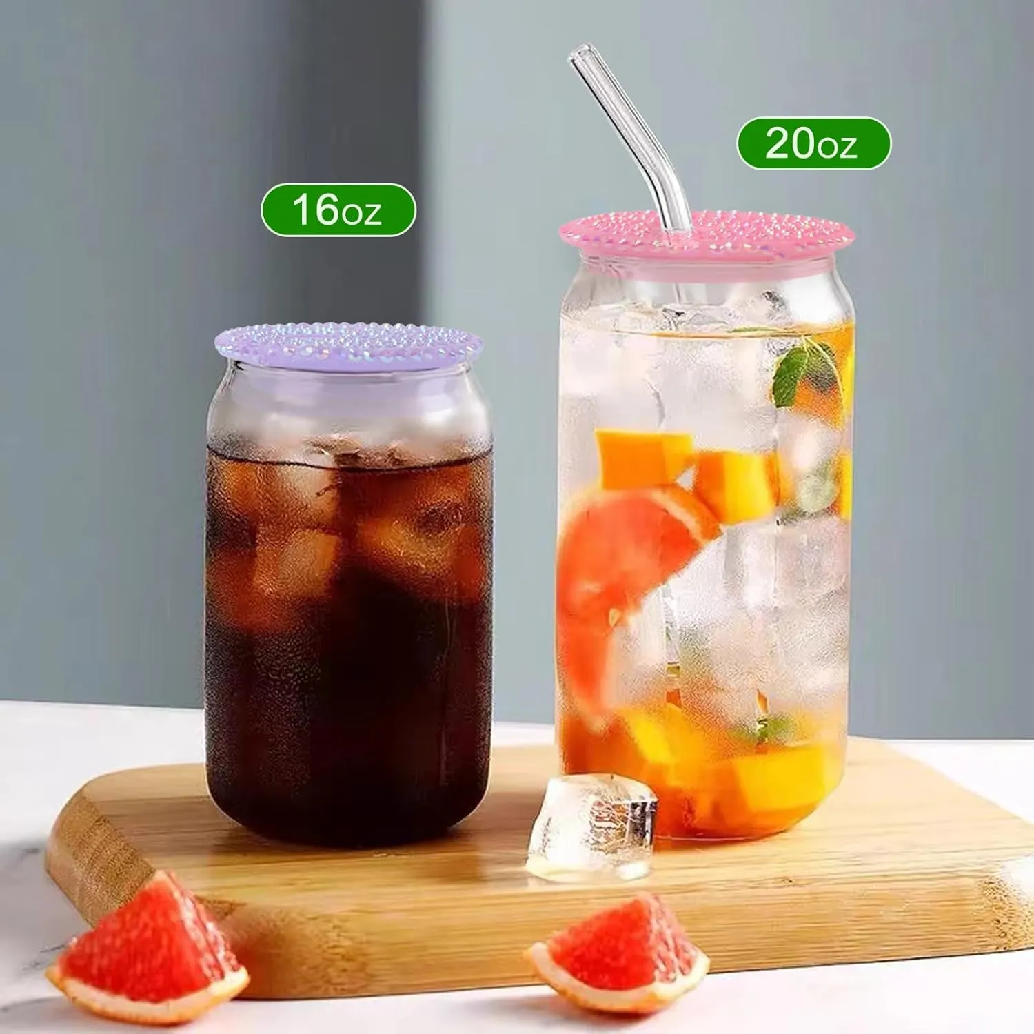 display-2 -of-wholesale-replacement-rhinestone-lids-for-16oz-20oz-glass-can