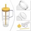24pcs 40oz Clear Plastic Cups Travel Mug with Colored Lids & Straw 24pcs 40oz Clear Plastic Cups Travel Mug with Colored Lids & Straw