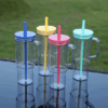 24pcs 40oz Clear Plastic Cups Travel Mug with Colored Lids & Straw 24pcs 40oz Clear Plastic Cups Travel Mug with Colored Lids & Straw