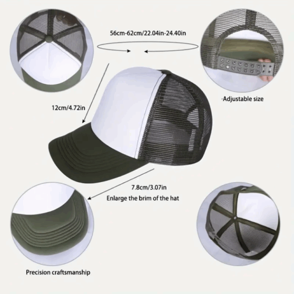 details-of-black-sublimation-blank-bulk-snapback-mesh-baseball-trucker-caps