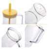 24pcs 40oz Clear Plastic Cups Travel Mug with Colored Lids & Straw 24pcs 40oz Clear Plastic Cups Travel Mug with Colored Lids & Straw