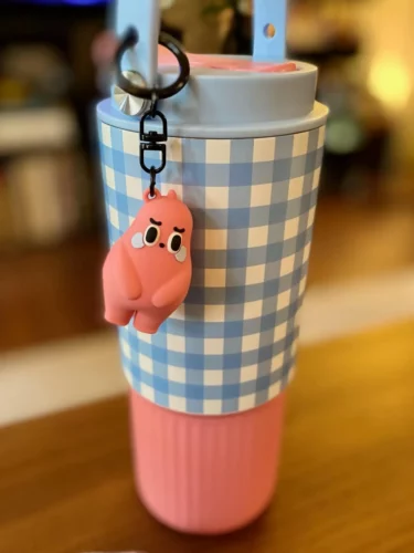 25pcs 30oz Tumbler 304 Stainless Steel Plaid Thermos Cup with Handle photo review