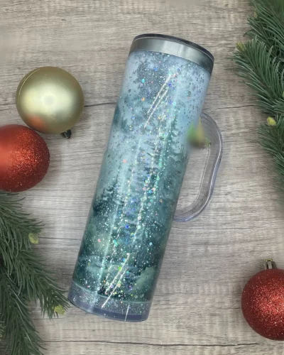 25pcs 20oz Sublimation Snow Globe Tumblers with Handle & Pre-Drilled Hole photo review