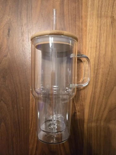 32/40oz Double Wall Sublimation Snow Globe Glass Mug with Pre-Drilled Hole photo review