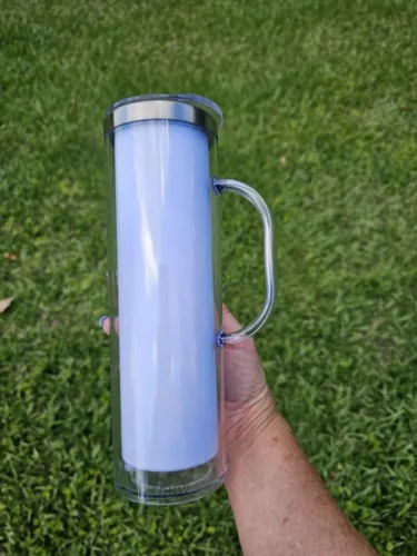 25pcs 20oz Sublimation Snow Globe Tumblers with Handle & Pre-Drilled Hole photo review