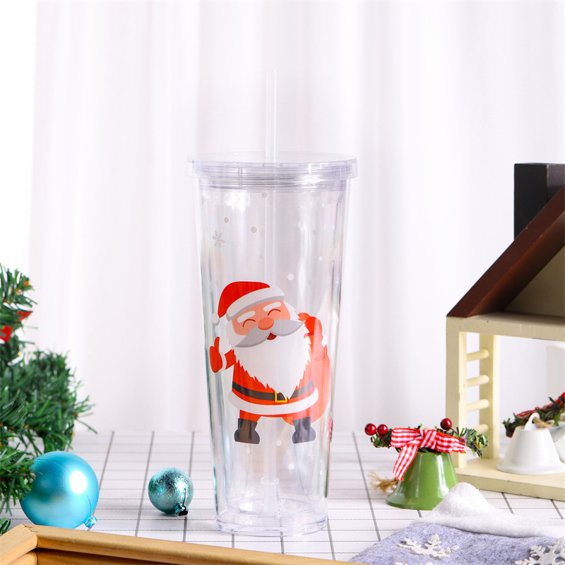 display-5-of-christmas-24oz-acrylic-plastic-snow-globe-mugs-with-lids-and-straws