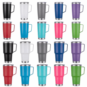 20/30oz Colored Stainless Steel Coffee Mug with Handle