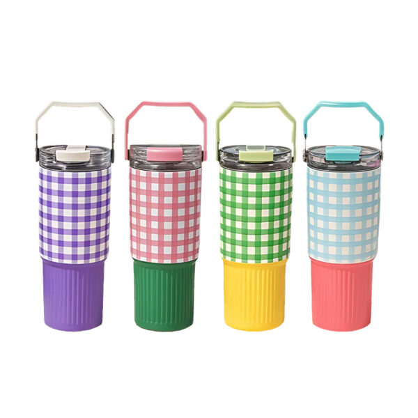 30oz-tumbler-304-stainless-steel-plaid-thermos-cup-with-handle