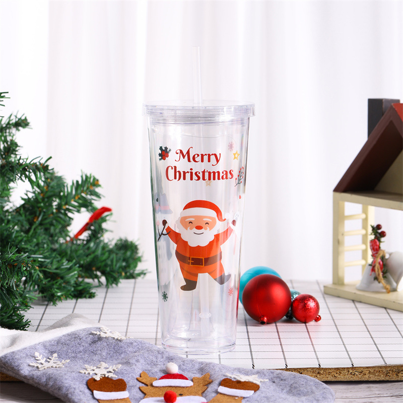 display-4-of-christmas-24oz-acrylic-plastic-snow-globe-mugs-with-lids-and-straws