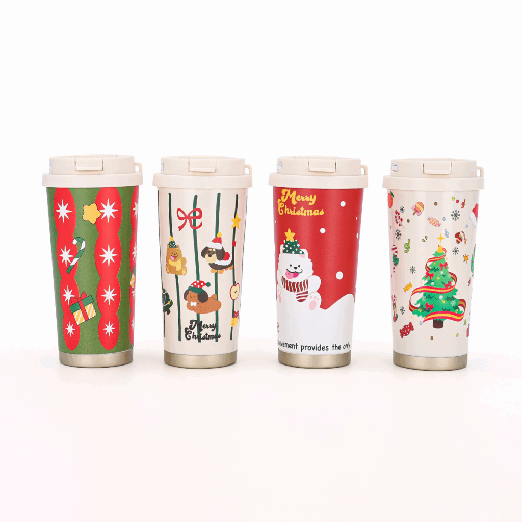 500ml Christmas Thermos Coffee Mug Stainless Steel Cups