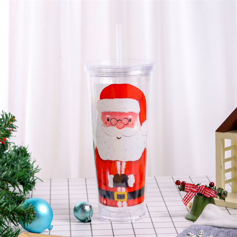 display-2-of-christmas-24oz-acrylic-plastic-snow-globe-mugs-with-lids-and-straws