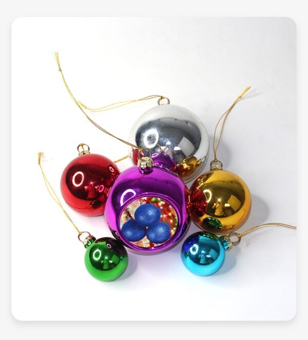 Plastic Christmas Balls Ornaments with Picture Christmas Tree Hanging Pendant DIY Gift 50pcs