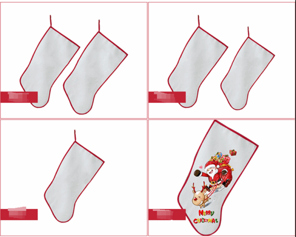 Sublimation Canvas Santa Sacks Socks Hanging Ornaments