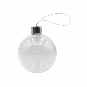 Christmas Sublimation Transparent Round Ball with Aluminum Piece Hanging Decoration