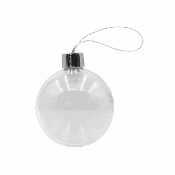 Christmas Sublimation Transparent Round Ball with Aluminum Piece Hanging Decoration