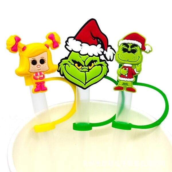 Wholesale Christmas PVC Grinch Straw Hat 100pcs