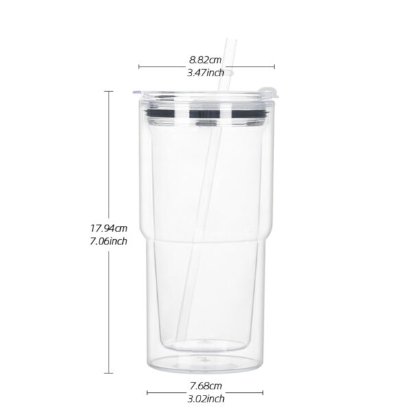 16oz Snow Globe Plastic Tumbler with Colored Lids & Straws 40pcs