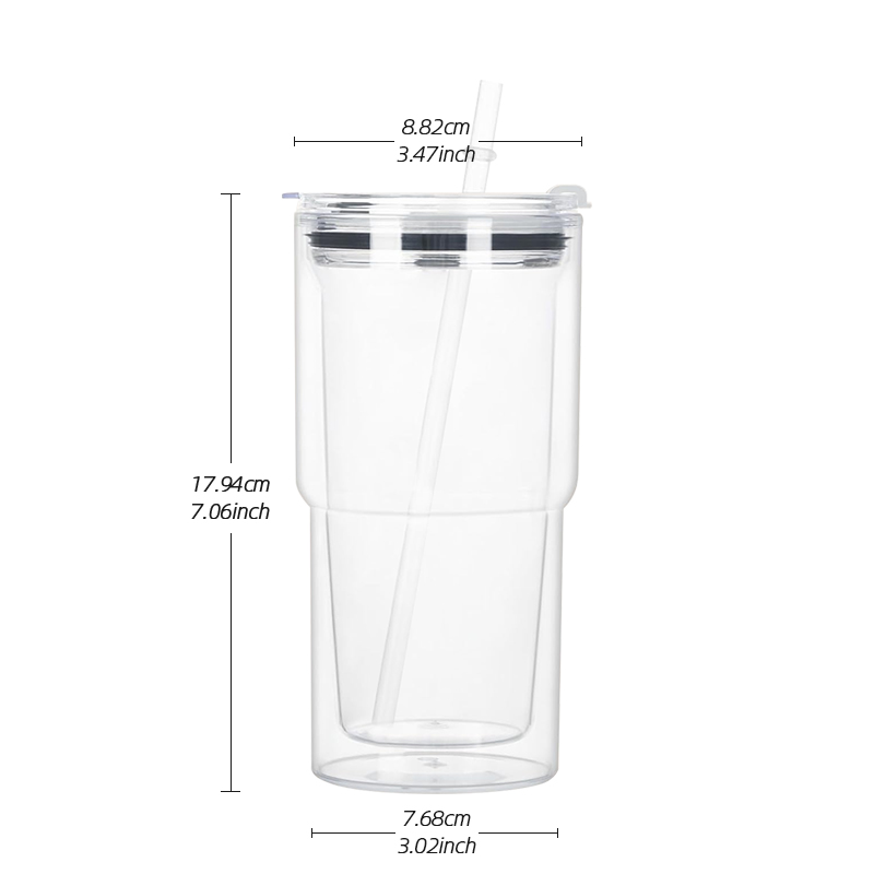 16oz Snow Globe Plastic Tumbler with Colored Lids & Straws 40pcs