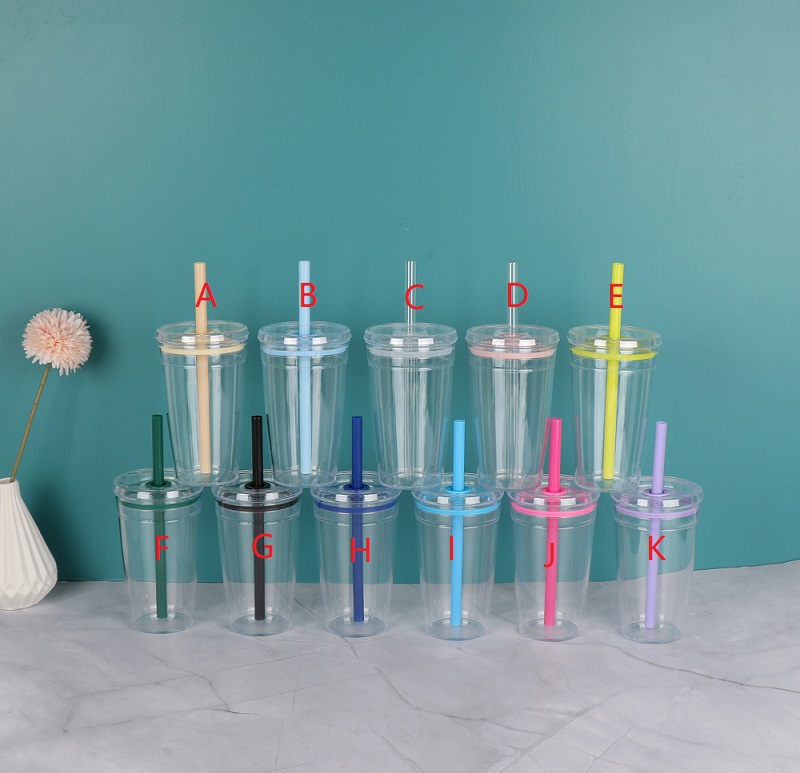 15oz-acrylic-plastic-coffee-cup-single-layer-with-colored-straws-color-options