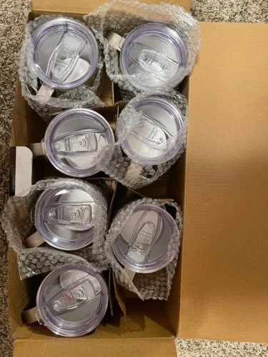 25pcs Candy Colored Sublimation Blank 20oz Coffee Mug with Plastic Handle photo review