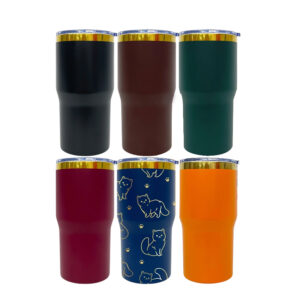 Mirror Gold Plated 20oz Coffee Travel Mug with Leak Proof Slide Lids for Laser Engraving