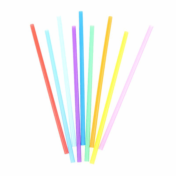 Flat Mouth Plastic Reusable Straw for 16oz Cups & Jars