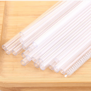 Flat Mouth Plastic Reusable Straw for 16oz Cups & Jars