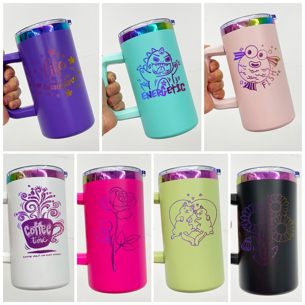 rainbow-plated-20oz-coffee-mugs-with-removable-plastic-handle-for-laser-engraving-display