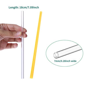 Flat Mouth Plastic Reusable Straw for 16oz Cups & Jars