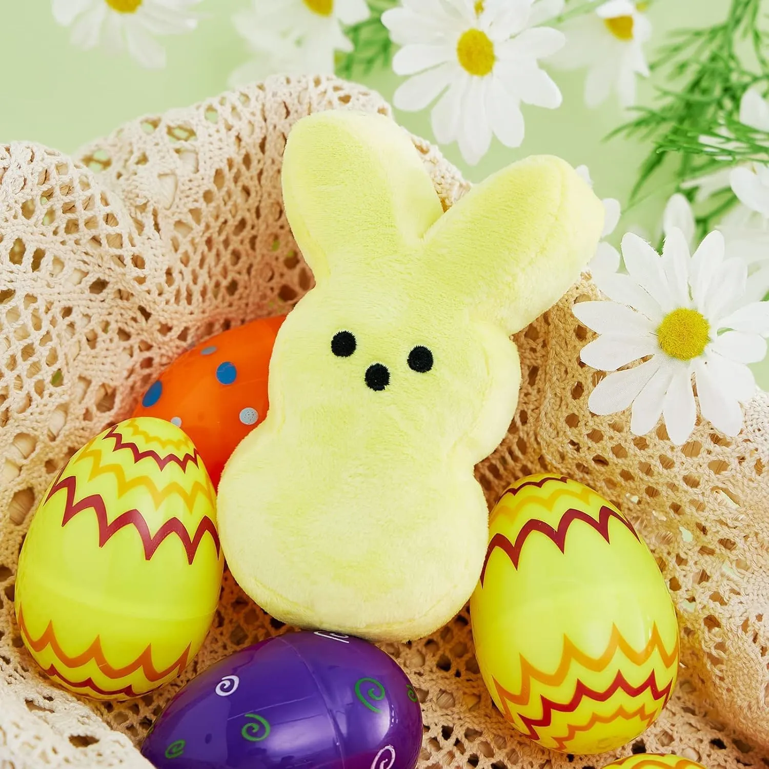 yellow-easter-peeps-plush-bunny-doll-soft-plush-stuffed-toy