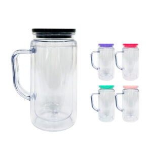 16/20oz Pre-Drilled Snow Globe Plastic Mug with Handle