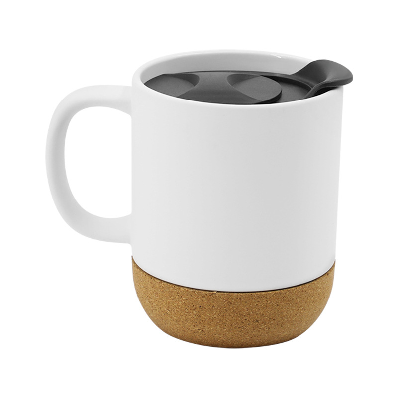 11oz Sublimation Blank Ceramic Mugs with Removable Cork Bottom and Lid