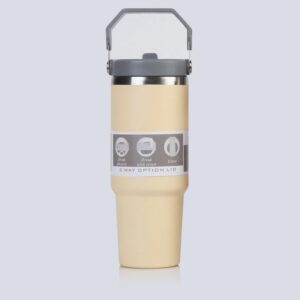 beige-30oz-powder-coated-flip-straw-water-bottles-for-laser-engraving-with-three-style-lids
