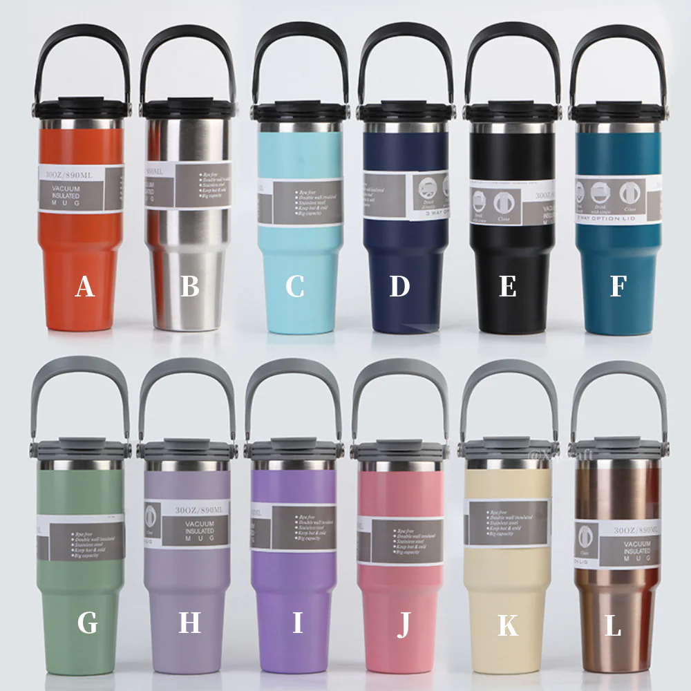 30oz-powder-coated-flip-straw-water-bottles-for-laser-engraving-with-three-style-lids