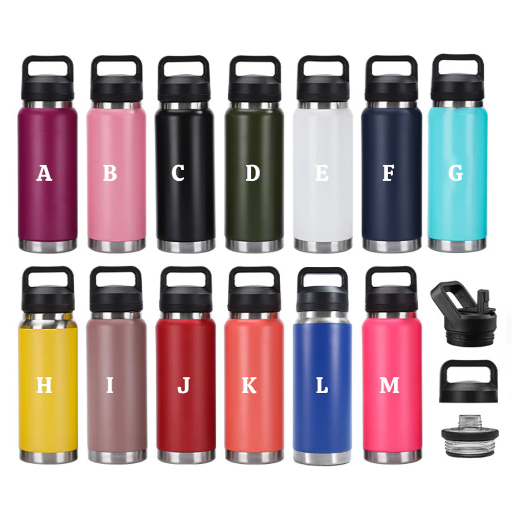 color-options-of-bulk-18/27/37oz-yeti-style-powder-coated-water-bottles-with-flip-straw-and-chug-cap-lids