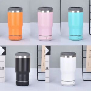 display-of-bulk-14oz-speaker-koozies-bluetooth-can-cooler-with-two-lids-for-laser-engrvaing