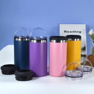 display-of-bulk-16oz-powder-coated-can-cooler-with-two-lids-and-bottom-with-opener
