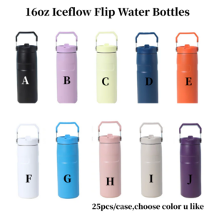16oz Iceflow Flip Water Bottles for Laser Engraved with Leak Proof Lids 16oz Iceflow Flip Water Bottles for Laser Engraved with Leak Proof Lids