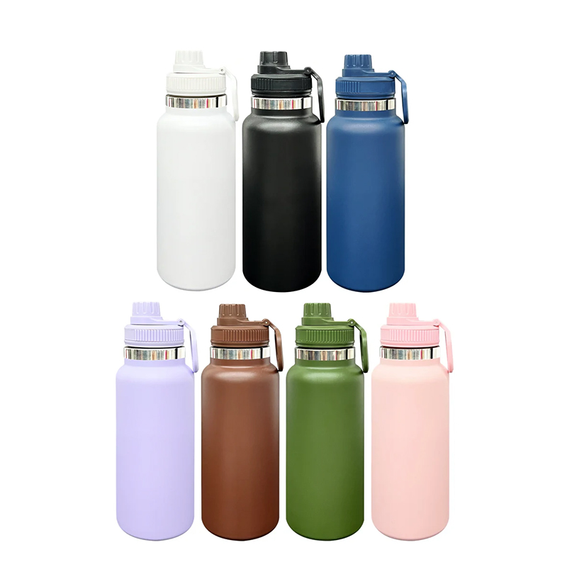 32oz-powder-coated-water-bottle-with-portable-drinking-spout-lid
