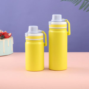 Powder Coated 300/500ml Colored Water Bottle with Push Button Lid 50pcs
