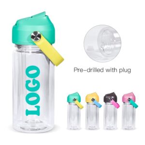 10oz Acrylic Plastic Snow Globe Cups with Colored Portable Lid