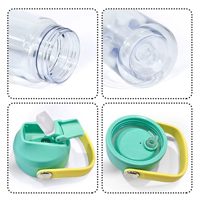10oz Acrylic Plastic Snow Globe Cups with Colored Portable Lid